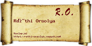 Réthi Orsolya névjegykártya